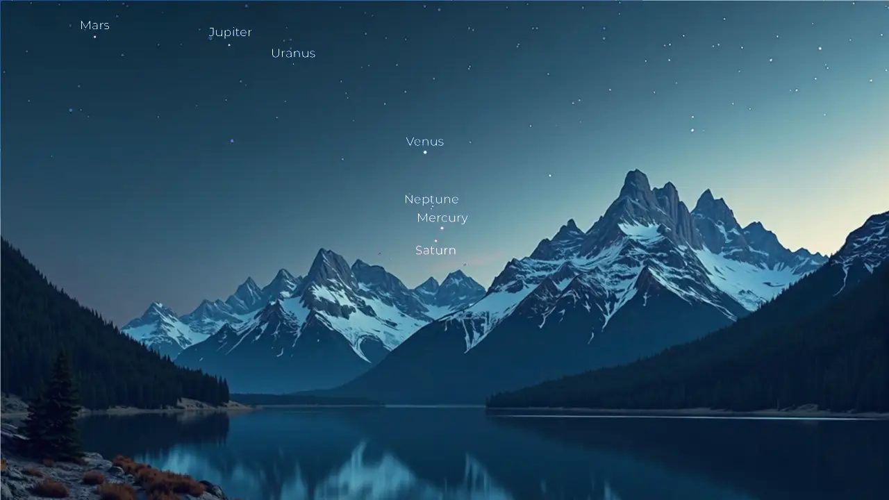 Ce semnificații astrologice aduce alinierea planetelor din februarie 2025 1 Aliniere planete 28 februarie 2025 - AstreDivine