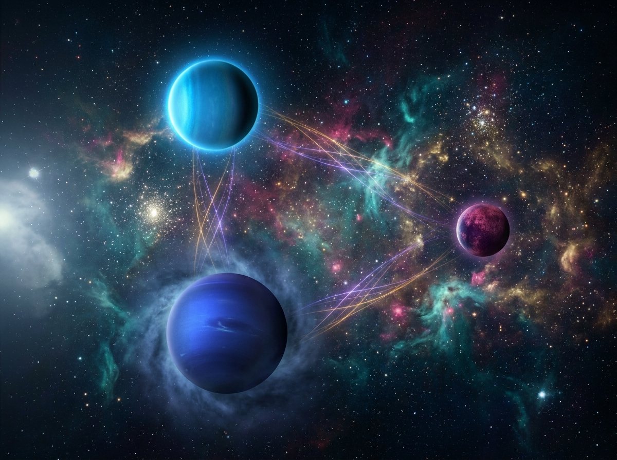 Uranus, Neptun și Pluto se aliniază rar: configurația care nu s-a mai văzut de 2000 de ani